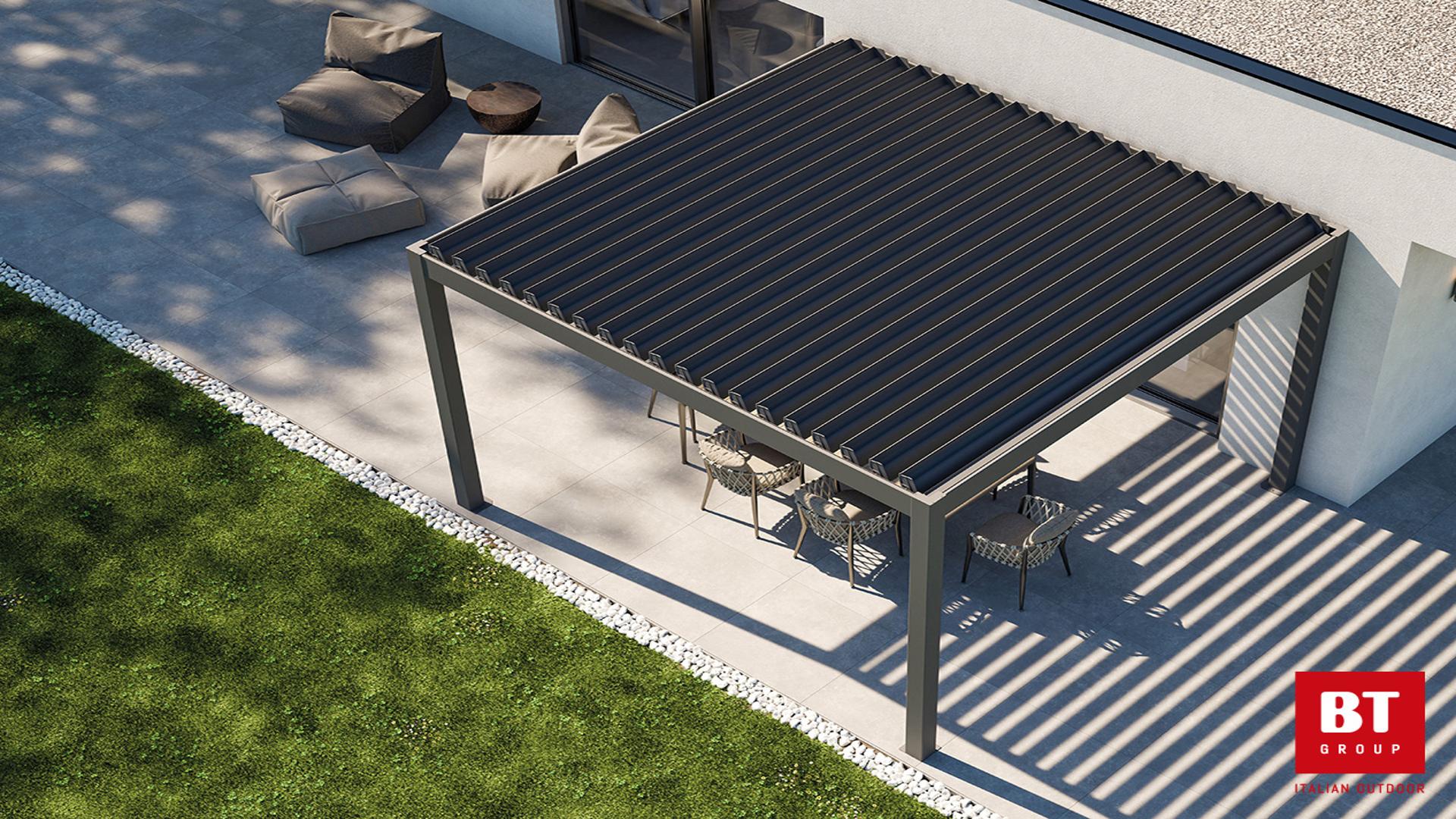 Bioklimatska pergola PergoExe – vrtljive lamele
