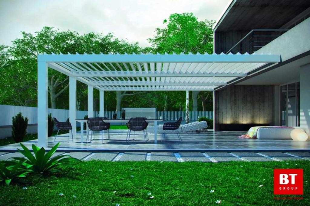 Bioklimatska pergola R600 – vrtljive lamele, antracit