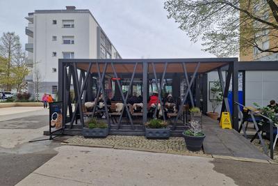 Lesena pergola opal polikarbonat terasa Trbovlje